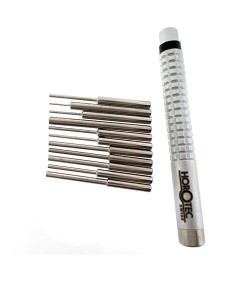 Horotec MSA10.533 pin punch bracelet tool with steel anvil, set of 11 pin punches