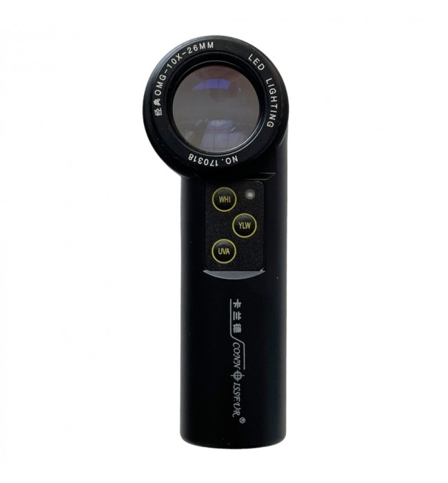 Connoisseur 10x Jewellers and Watchmakers Loupe Magnifier with UV and LED Lighting