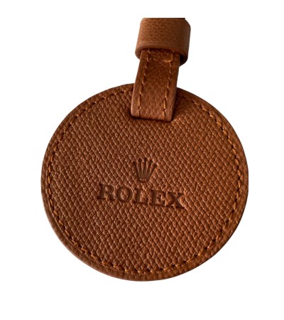 New Rolex leather keychain with gold tone ring