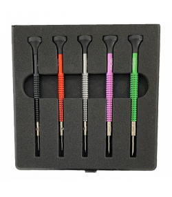 Horotec MSA 01.020-B set of 5 screwdrivers with ball bearings 1.00 to 2.00 mm