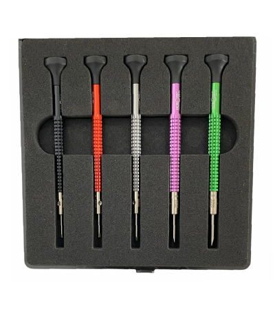 Horotec MSA 01.020-B set of 5 screwdrivers with ball bearings 1.00 to 2.00 mm