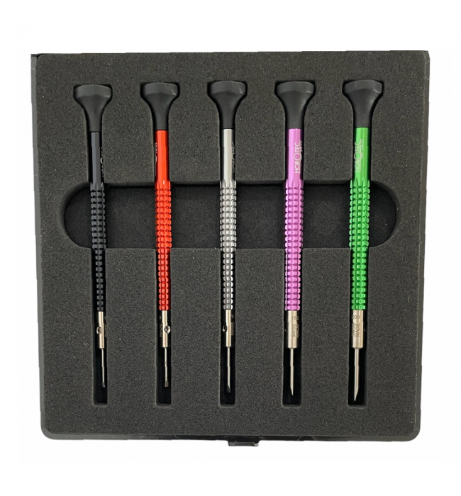Horotec MSA 01.020-B set of 5 screwdrivers with ball bearings 1.00 to 2.00 mm