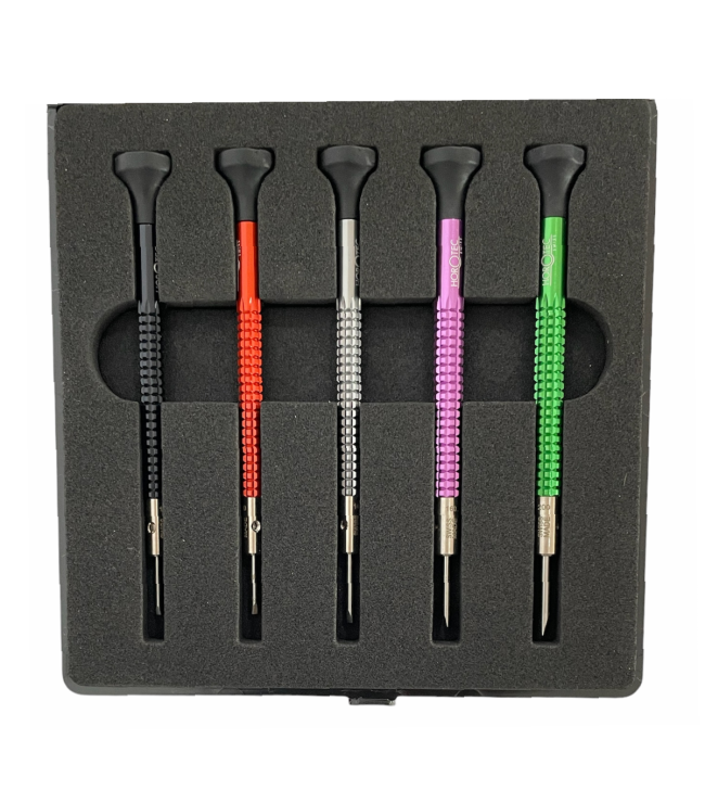 Horotec MSA 01.020-B set of 5 screwdrivers with ball bearings 1.00 to 2.00 mm