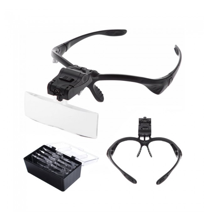 Headlamp magnifier eyeglasses torch LED with 4 lens