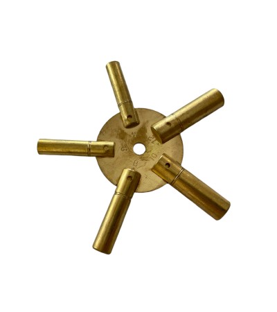 Universal brass key for clocks 5 different sizes 4-6-8-10-12