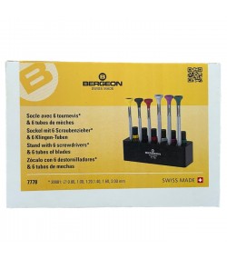 Bergeon 7778 stand with 6 screwdrivers with spare blades