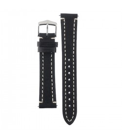 Hirsch Liberty Artisan L black calf leather watch strap 20 mm 10900250-2-20