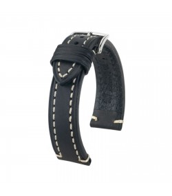 Hirsch Liberty Artisan L black calf leather watch strap 20 mm 10900250-2-20