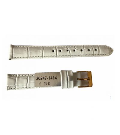 Louisiana Croco White Leather Strap For Ladies Watches 14mm