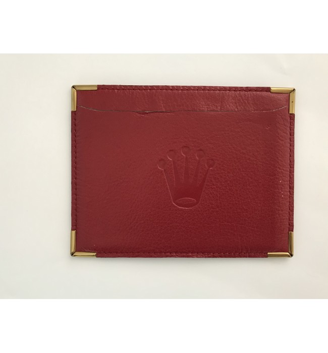 Vintage Rolex leather red card holder