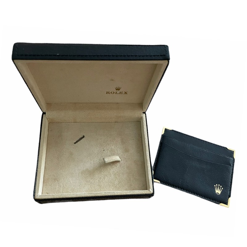 Кутия за часовник Rolex Cellini с кожен държач за карти Кутия за часовник Rolex Cellini с кожен държач за карти
