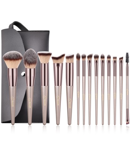 BESTOPE Makeup Brushes, Conical Handle Professional Premium Synthetic Makeup Brush Set Kit With Case Bag