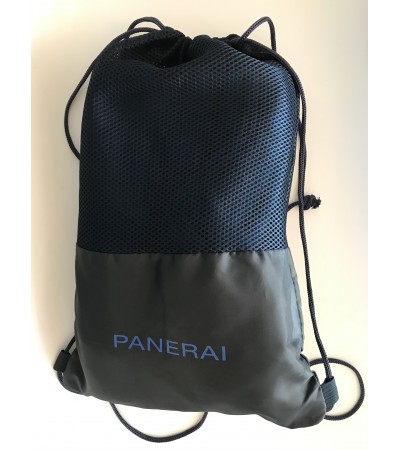 New Panerai large blue beach towel in travel storage bag