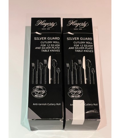 DAMAGED PACKAGING: 2 PACK Hagerty Silver Guard Cutlery Roll for 12 Table Knives - Anti-Tarnish Storage Protector SEE PHOTOS