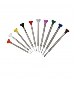 Bergeon 30081-S09 watchmakers screwdriver set on rotating stand stainless steel