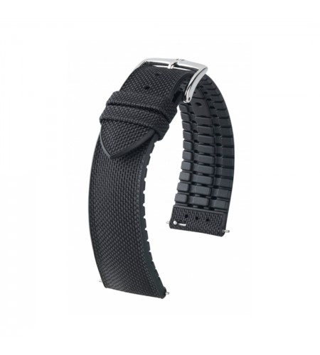 Hirsch Arne L black watch strap 18  ...