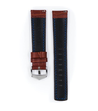 Hirsch Grand Duke L golden brown embossed leather watch strap, 20 mm, 02528070-2-20