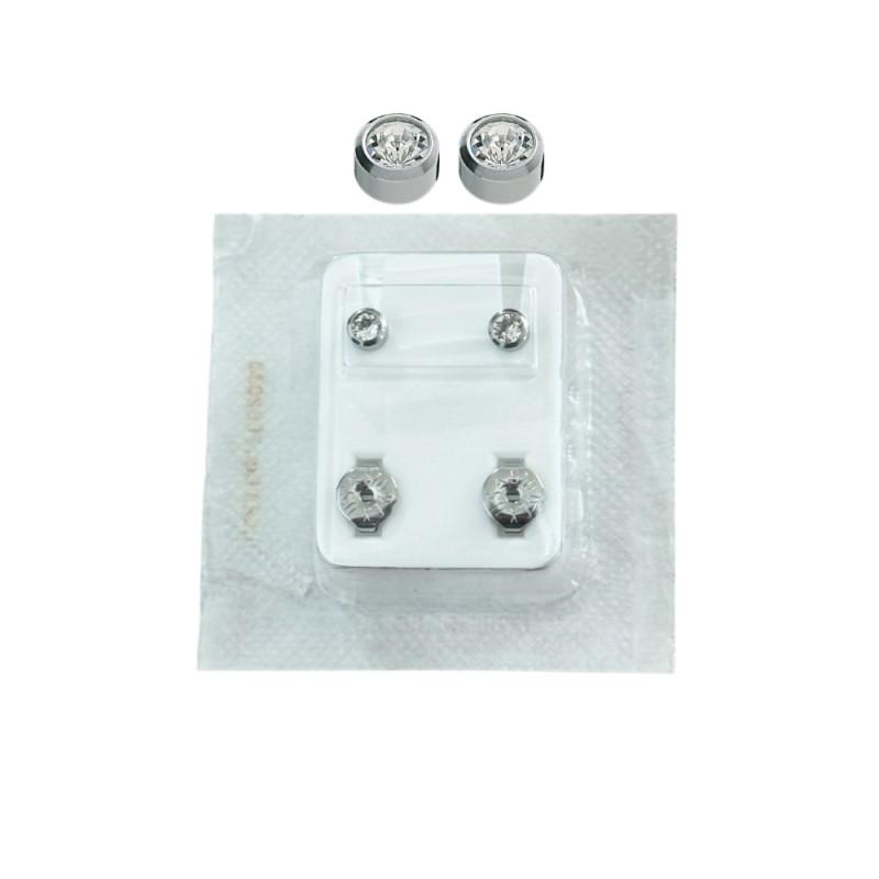 Studex Oval Children's Earrings with White Stones, 3.95 mm Studex Oval Children's Earrings with White Stones, 3.95 mm