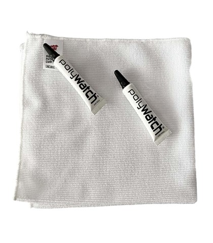2X PolyWatch Plastic Watch Crystal Scratch Remover Polish with high Performance Wipe