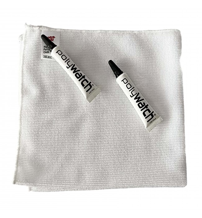 2X PolyWatch Plastic Watch Crystal Scratch Remover Polish with high Performance Wipe