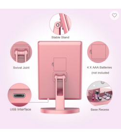 Bestope LED Makeup Mirror - Pink