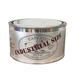 Cape Cod Metal Polishing Kit Industrial Size Tin. Pre-Moistened Polishing Cloths for Brass, Copper, Silver, Gold, Chrome, Stainless Steel, Bronze, Aluminum, Nickel