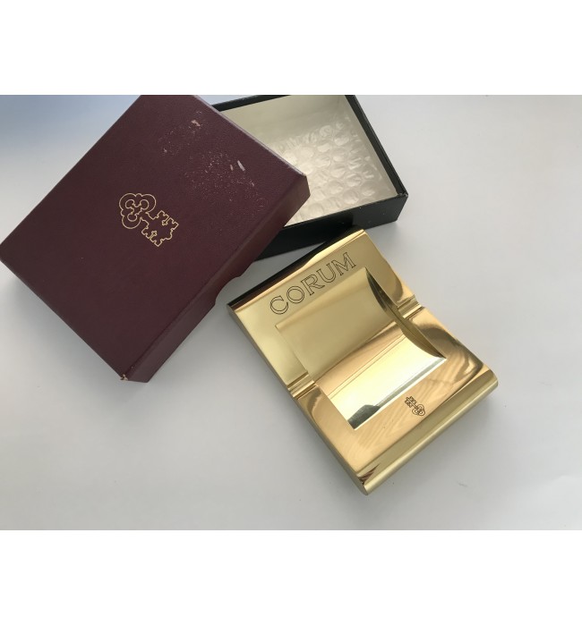 New vintage Corum gold ashtray with box