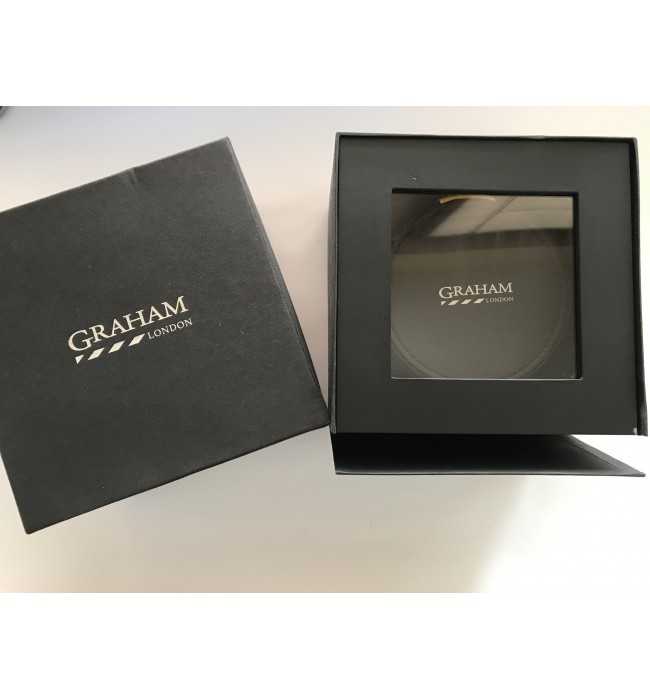 Graham London black watch box case inner/outer