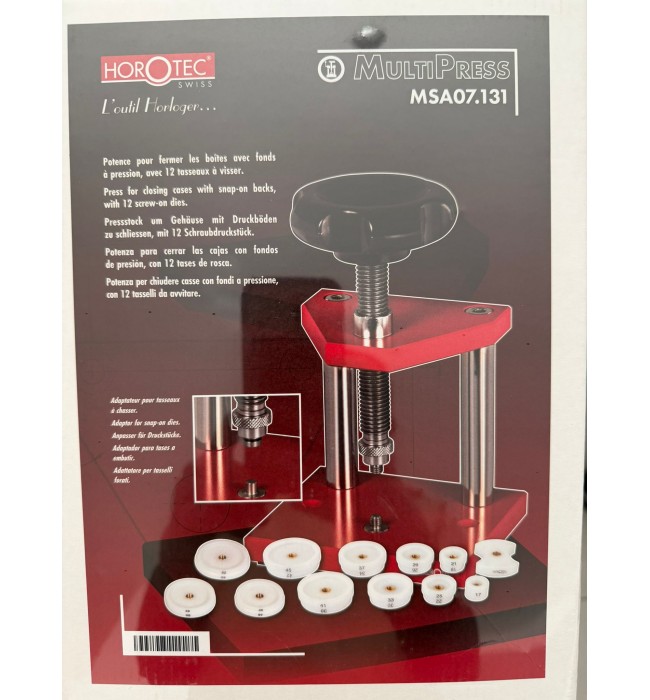 Horotec MSA07.131 case closer Big-Press XL 12 threaded dies for watches