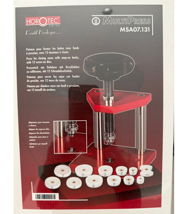 Horotec MSA07.131 Преса за затваряне на часовници Big-Press XL с 12 накрайника