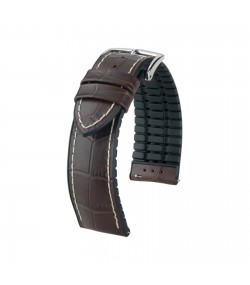 Hirsch George L dark brown calf leather watch strap 20 mm 0925128010-2-20