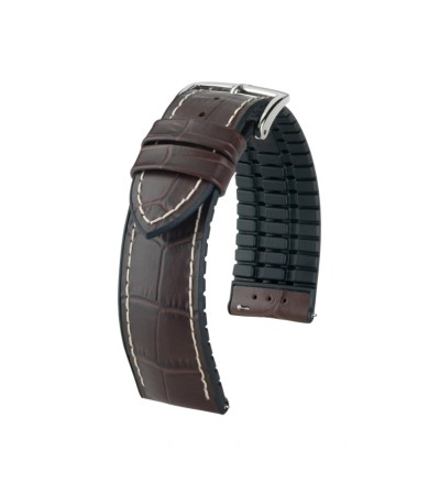Hirsch George L dark brown calf leather watch strap 20 mm 0925128010-2-20