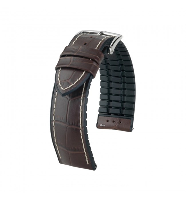 Hirsch George L dark brown calf leather watch strap 20 mm 0925128010-2-20