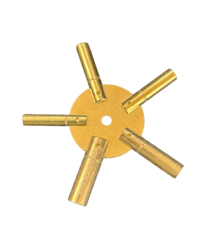 Universal brass key for clocks 5 different sizes 2-4-6-8-10