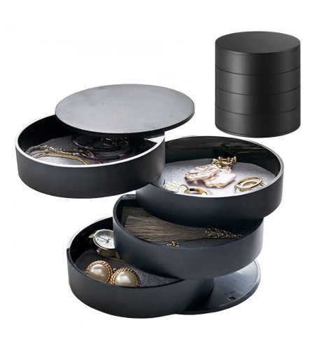Gugita Round Black Jewellery Box Or ...