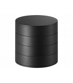 Gugita Round Black Jewellery Box Organiser with Pull-Out Compartments