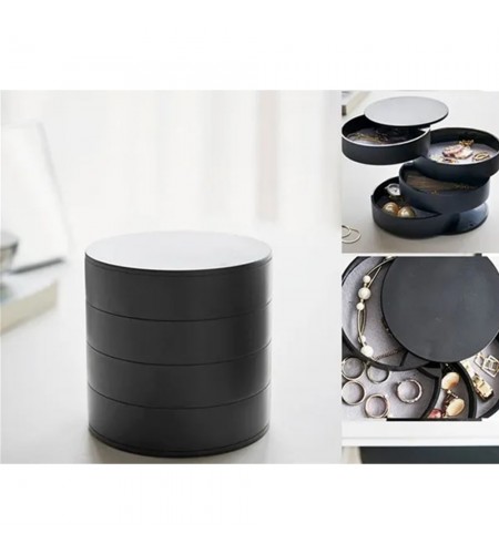 Gugita Round Black Jewellery Box Or ...