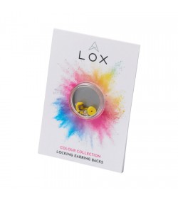 Жълти заключващи задни капачки за обеци LOX