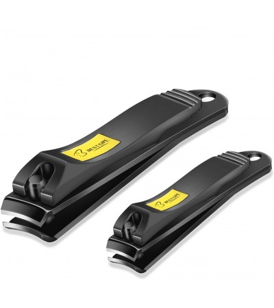 Bestope 2PC Black Stainless Steel Nail Clippers Set