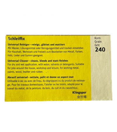 Универсален почистващ блок Klingspor Schleiffix, абразив за метали, зърно 240