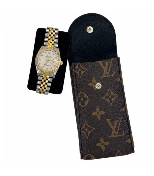 Кожен калъф за часовник Louis Vuitton в кафяв цвят