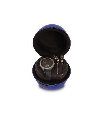 Blue Boxy Watch Box protect, leather imitation