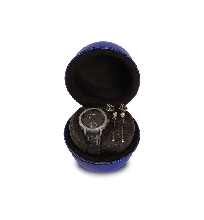 Blue Boxy Watch Box protect, leather imitation