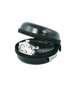 Watch Box Donut small travel hard case, shiny artificial leather, black