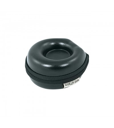 Watch Box Donut small travel hard case, shiny artificial leather, black