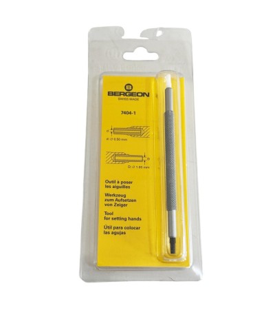 Bergeon 7404-1 hand setting tool with 2 tips Ø 0.50-1.00 mm