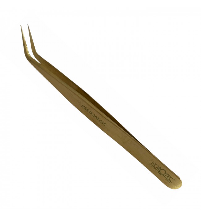 Horotec MSA12.303-S5C brass tweezers with fine tips