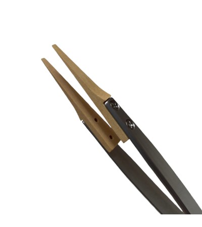 Boley grain tongs with wooden tips tweezer Form F for sensitive components 130 mm