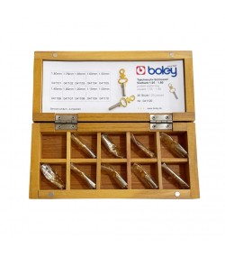 Set of 20 pocket-watch keys nickel-plated steel shaft and stamper brass handle