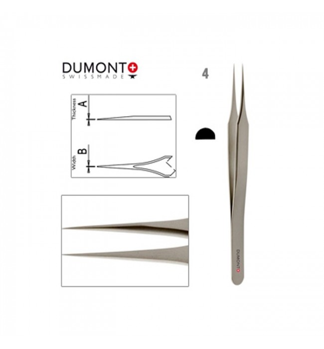 Dumont Dumoxel #4 Tweezers Antimagnetic Steel 110mm Swiss Tool